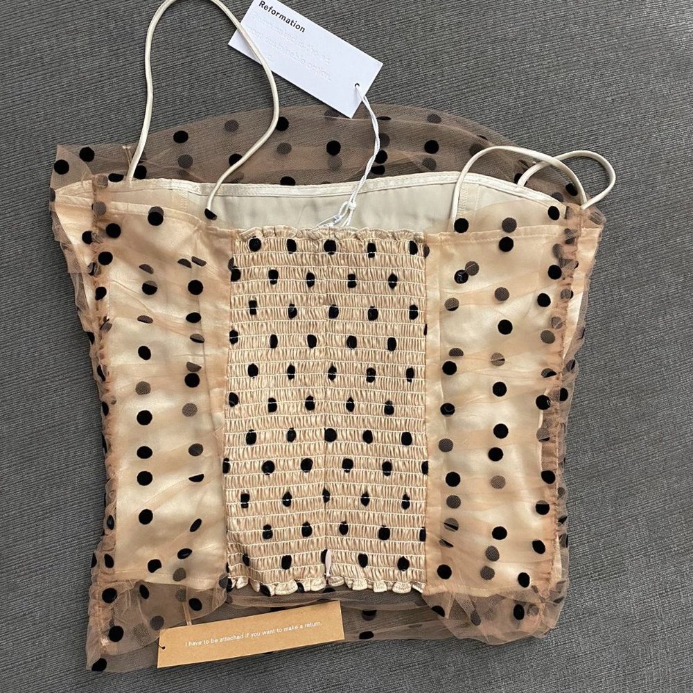 Reformation Beige and Black Dot Camisole - Picture 8 of 9